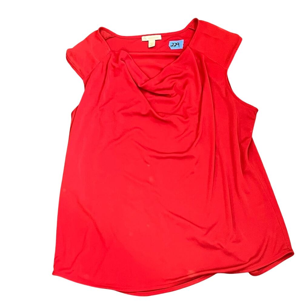 Dressbarn Red Cowl Neck Blouse Sleeveless Business Casual Office Plus Size 1X